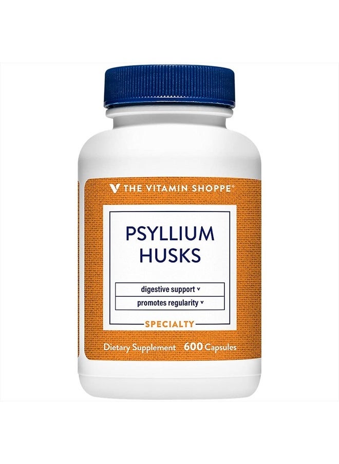 The Vitamin Shoppe Psyllium Husks – Plantago Ovata Fiber Supplement That Supports Regularity & Healthy Cholesterol, 840 mg per Serving - Gluten Free (600 Capsules)  - Image 1