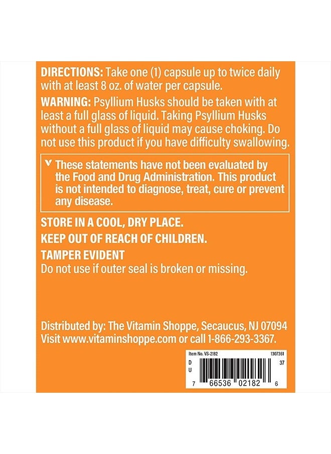 The Vitamin Shoppe Psyllium Husks – Plantago Ovata Fiber Supplement That Supports Regularity & Healthy Cholesterol, 840 mg per Serving - Gluten Free (600 Capsules)  - Image 3