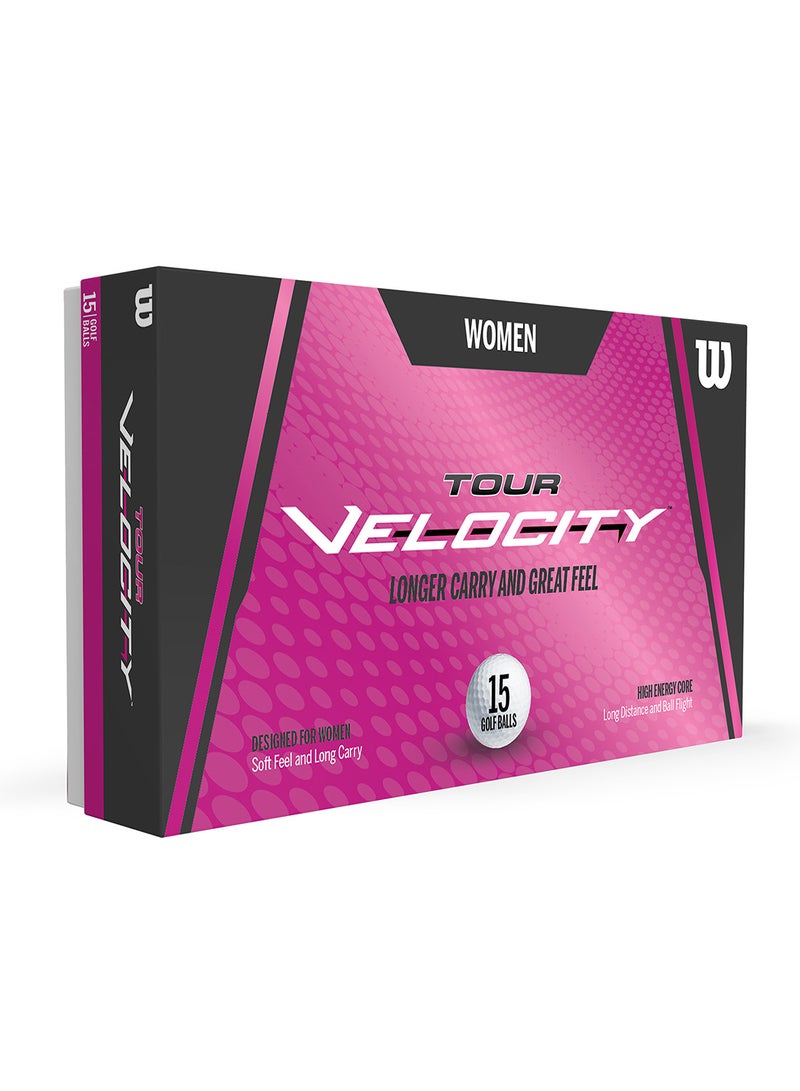 Wilson Tour Velocity Women Golf Balls, Pack of 15 - Image 1