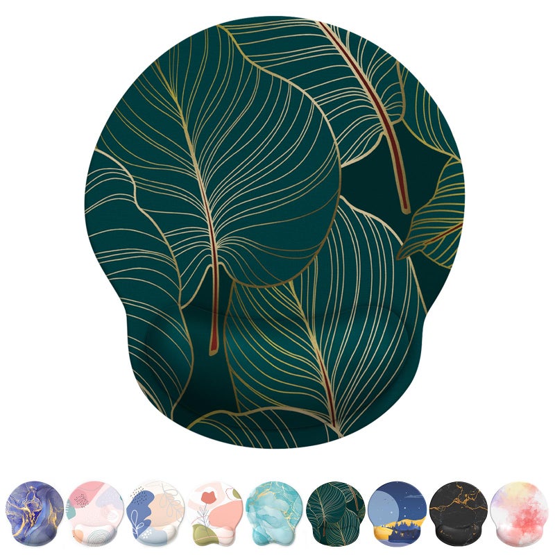 eulps Mouse Pad with Wrist Rest, Comfortable Computer Mousepad with Gel Wrist Support Smooth Surface and Non-Slip PU Base for Pain Relief, Laptop, Office & Home (Tropical Plants) - Image 1