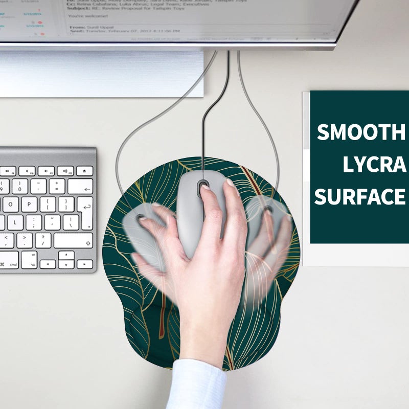 eulps Mouse Pad with Wrist Rest, Comfortable Computer Mousepad with Gel Wrist Support Smooth Surface and Non-Slip PU Base for Pain Relief, Laptop, Office & Home (Tropical Plants) - Image 5