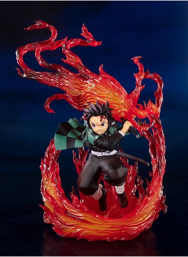 HALAMODO - Tanjiro Kamado Fire God Artistic Figure - Anime Peripheral Model Ornament, Unique Birthday Present, 25cm - Image 1