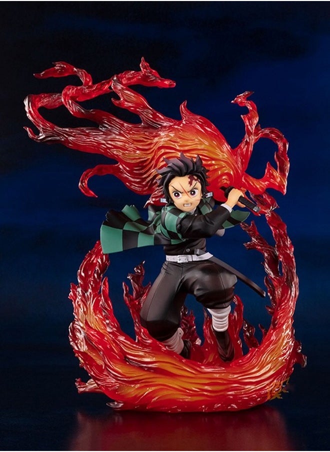 HALAMODO - Tanjiro Kamado Fire God Artistic Figure - Anime Peripheral Model Ornament, Unique Birthday Present, 25cm - Image 1