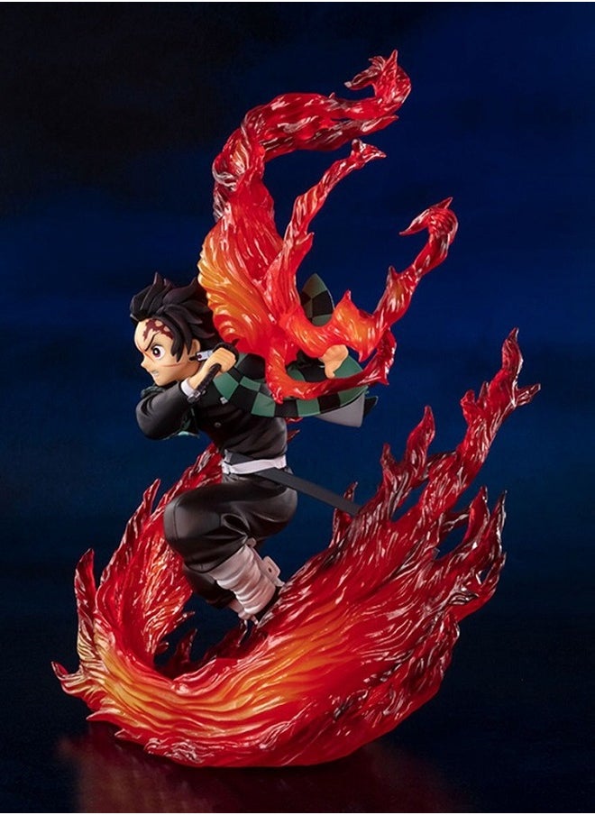 HALAMODO - Tanjiro Kamado Fire God Artistic Figure - Anime Peripheral Model Ornament, Unique Birthday Present, 25cm - Image 1