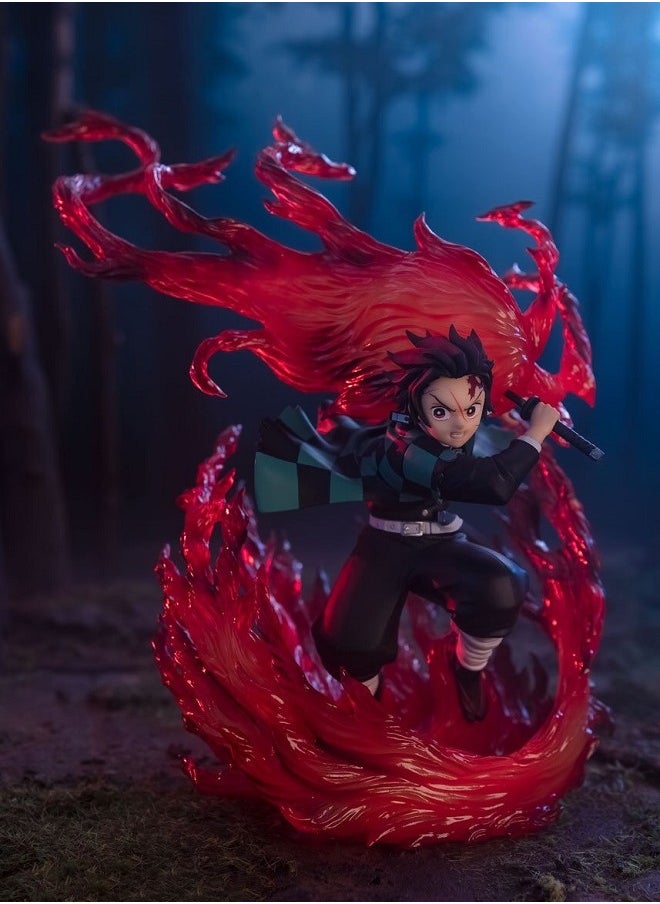 HALAMODO - Tanjiro Kamado Fire God Artistic Figure - Anime Peripheral Model Ornament, Unique Birthday Present, 25cm - Image 1