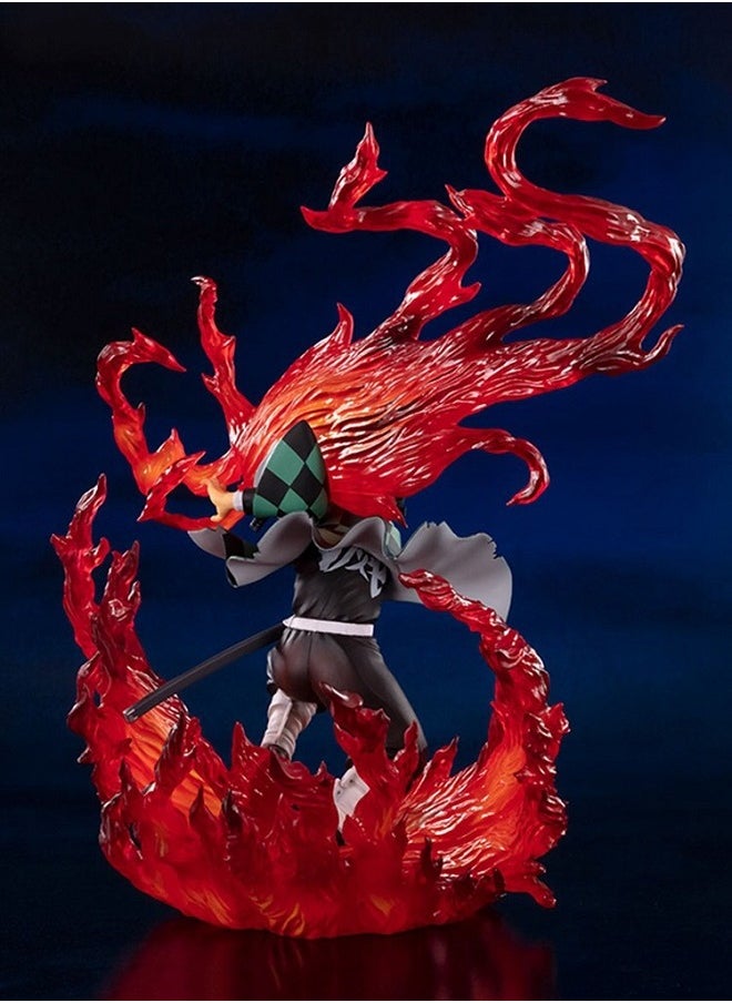 HALAMODO - Tanjiro Kamado Fire God Artistic Figure - Anime Peripheral Model Ornament, Unique Birthday Present, 25cm - Image 1
