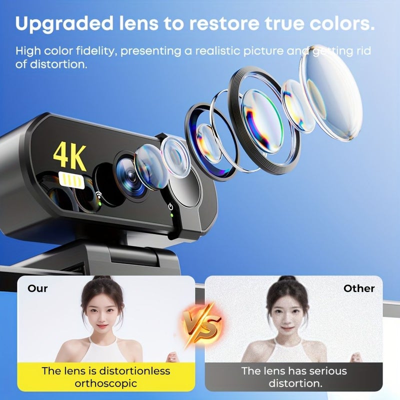 Full HD USB Webcam with Noise Cancelling Microphone for Video Calls Meetings Zoom Online Classroom Black - Image 4