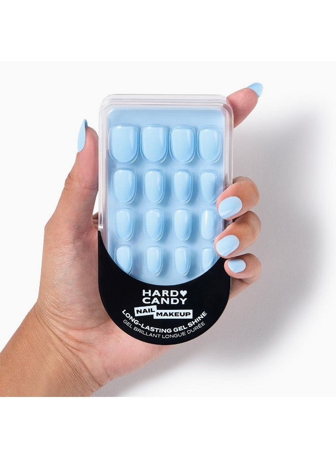 Hard Candy Press On Nails - Sky (Baby Blue) | Short Round | Fake Nails, Gel-Like Shine | 30 Nail Kit With Glue & Reusable Case - Image 5