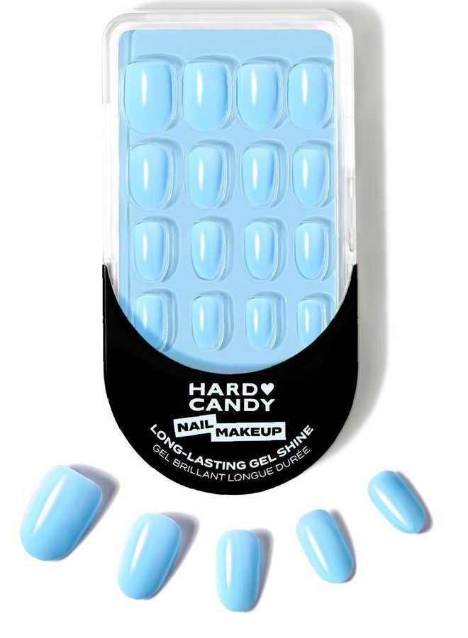 Hard Candy Press On Nails - Sky (Baby Blue) | Short Round | Fake Nails, Gel-Like Shine | 30 Nail Kit With Glue & Reusable Case - Image 1