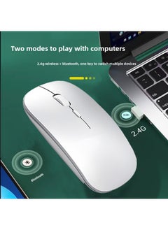 Generic Wireless Mouse Silent Charging Bluetooth Office Laptop External Usb Mouse Rechargeable Silent-Specifications:Space Silver/wireless Battery Model [silent] - Free Extra Large Mouse Pad [pattern Follow  - Image 5