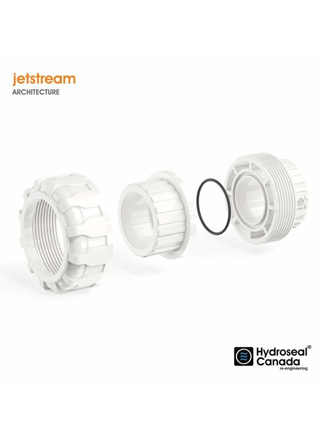 Hydroseal PVC Pipe Fitting, 0.75" Union Jetstream, Pack of 2 Pieces, Schedule 80, White, EPDM O-Ring, Socket x Socket, F1970, SCH80 (3/4") - Image 3