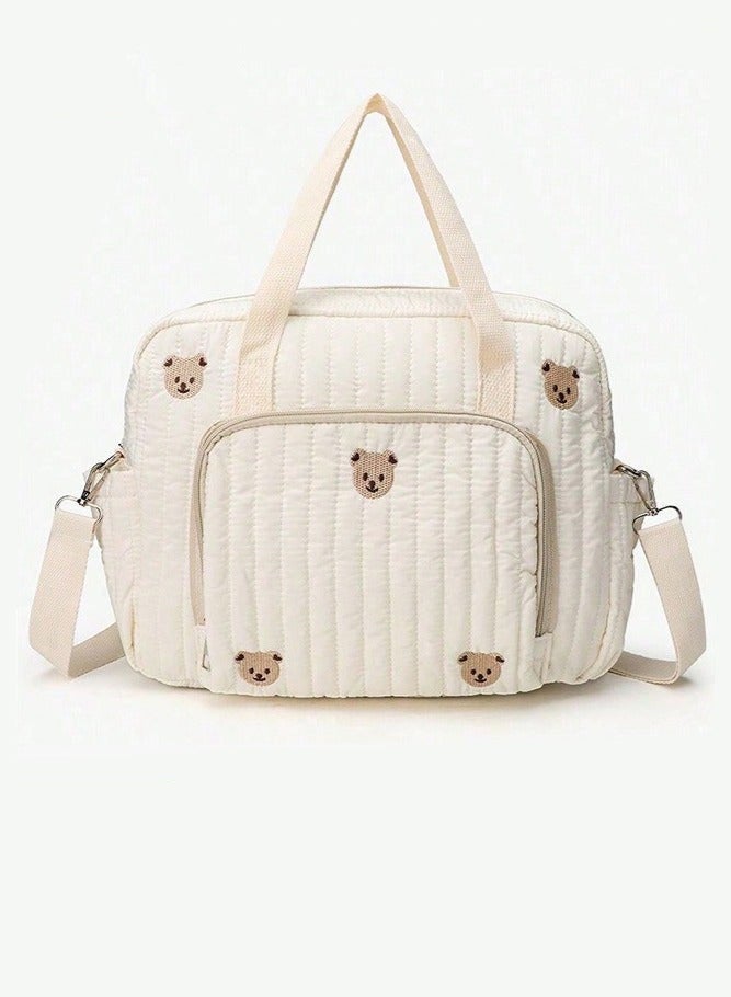 DURKU Baby Diaper Tote Bag, Stroller Storage Bag, Infant Carriages Diaper Organizer Pouches, Handbag Embroidered Mommy Bag