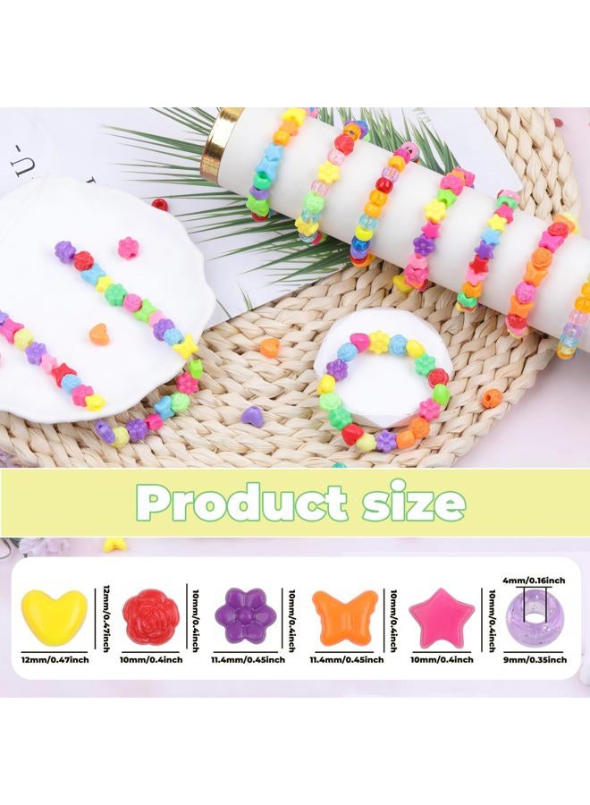 KAKW Plastic Pony Beads, 1000 Pcs, 6x9mm, for Bracelet, Hair Braiding, Friendship Bracelets, Jewelry Making (Multicolour Pony Beads Shapes) - Image 2