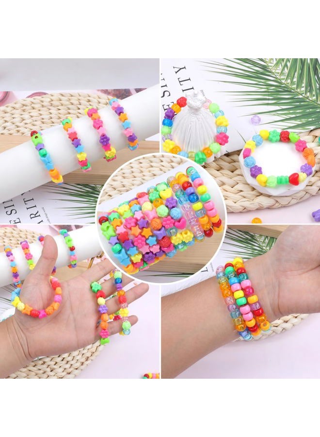 KAKW Plastic Pony Beads, 1000 Pcs, 6x9mm, for Bracelet, Hair Braiding, Friendship Bracelets, Jewelry Making (Multicolour Pony Beads Shapes) - Image 5
