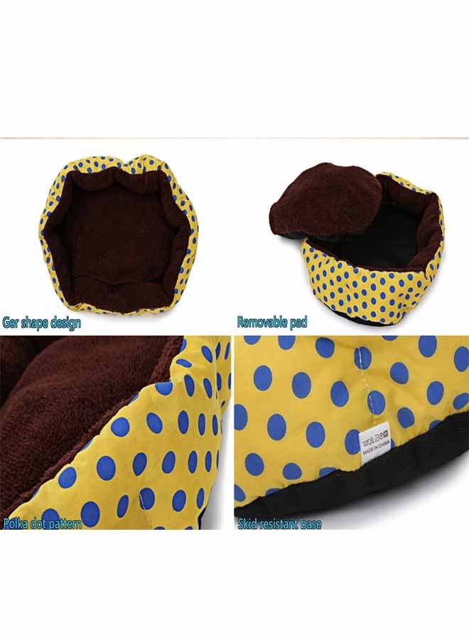 Meetion Small Pet Dog Bed Cute Dog Nest Polka Dot Printed Pet Mat Pet Cat Nest Small Dogs and Cats Pet (Yellow) - Image 4