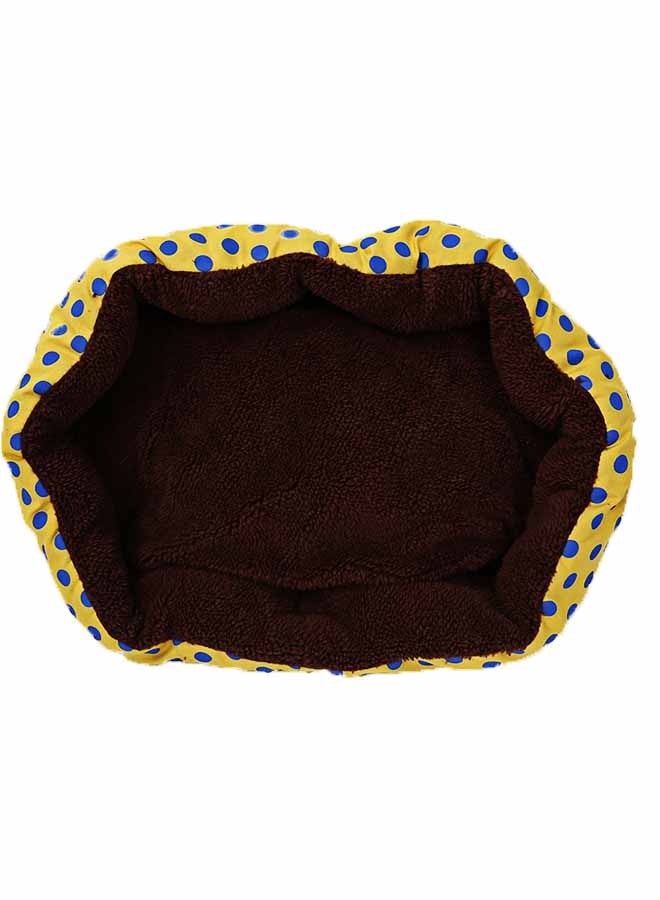 Meetion Small Pet Dog Bed Cute Dog Nest Polka Dot Printed Pet Mat Pet Cat Nest Small Dogs and Cats Pet (Yellow) - Image 3