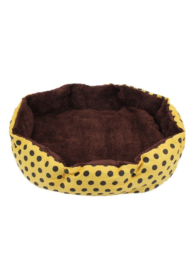 Meetion Small Pet Dog Bed Cute Dog Nest Polka Dot Printed Pet Mat Pet Cat Nest Small Dogs and Cats Pet (Yellow) - Image 1
