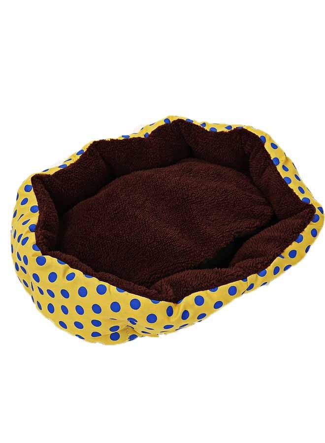 Meetion Small Pet Dog Bed Cute Dog Nest Polka Dot Printed Pet Mat Pet Cat Nest Small Dogs and Cats Pet (Yellow) - Image 2