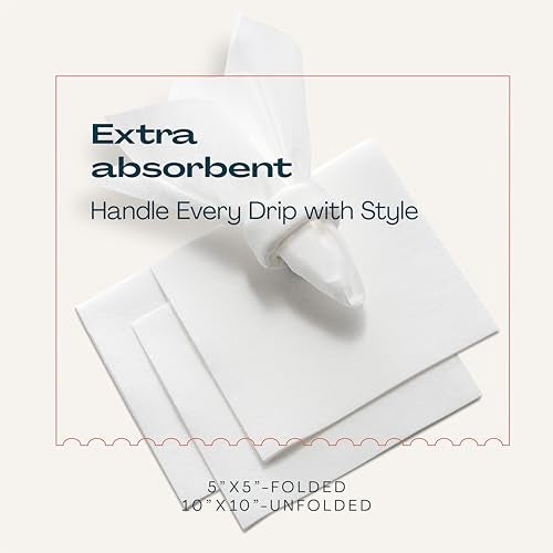 LINTEXT 200 Linen-Feel Dessert And Beverage Napkins - Disposable Cloth-Like Cocktail Paper Napkins, Made In USA - Soft and Absorbent For Bar, Restaurant, Café, Wedding, Parties (200-Pack) - Image 3