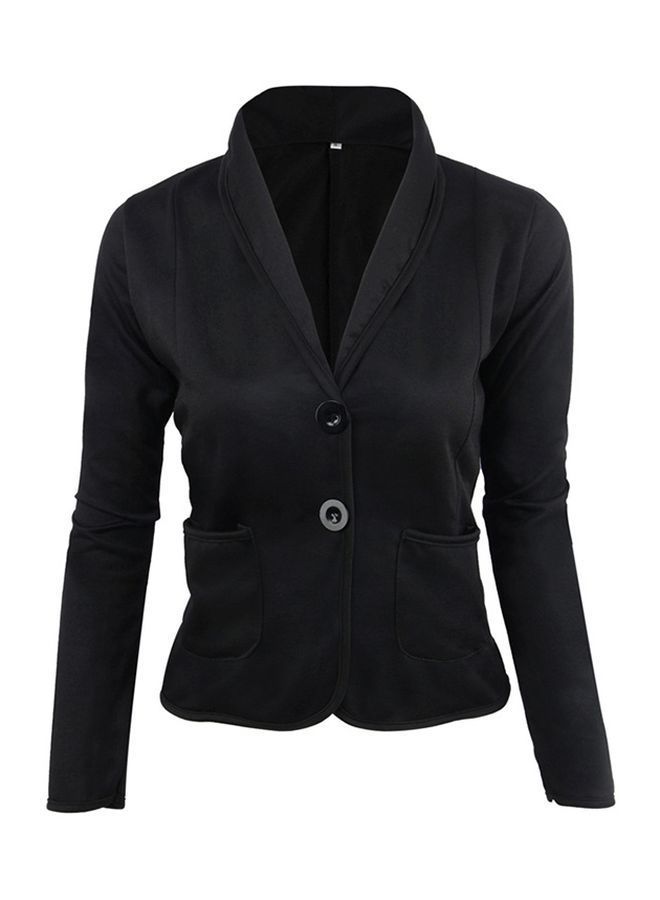 NIBEMINENT Front Open Cropped Blazer black - Image 3