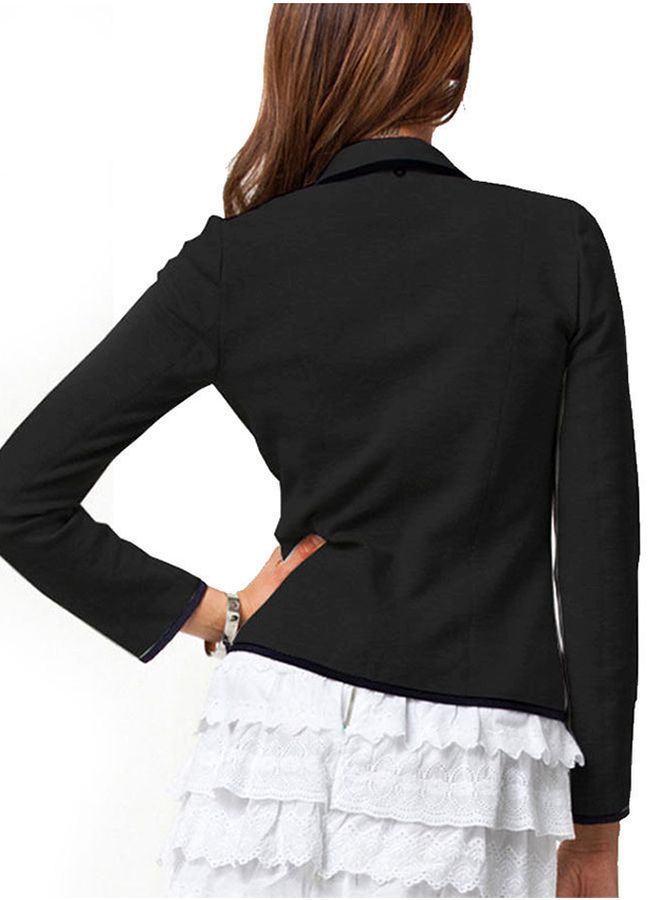 NIBEMINENT Front Open Cropped Blazer black - Image 2