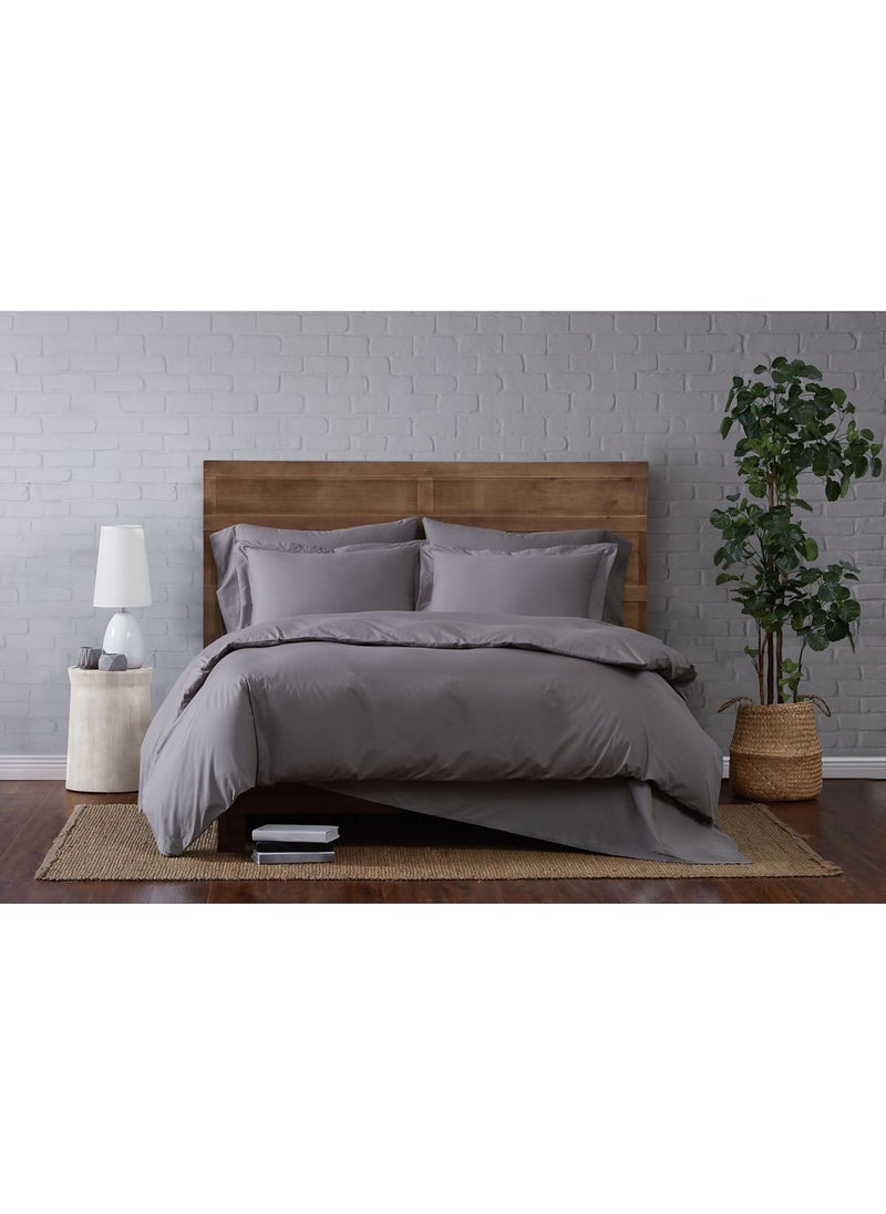 Cannon CANNON Solid Percale Grey 3 Piece King Duvet Set  - Image 1