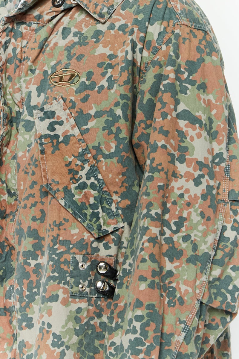 DIESEL Men Camouflage Parka Jacket, Army Green  - Image 3