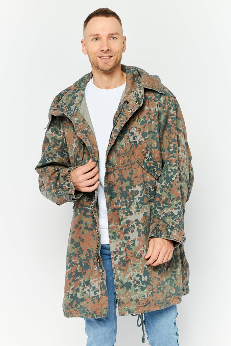 DIESEL Men Camouflage Parka Jacket, Army Green  - Image 1