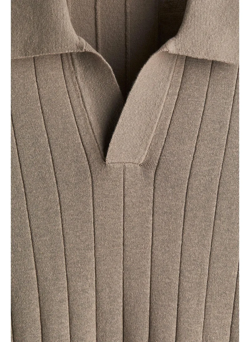 H&M Regular Fit Linen-blend polo shirt