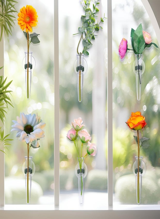 Ninehaoou 10 Pcs Window Propagation Stations Suction Cup Plastic Plant Propagation Tubes 4.33'' H x 0.98'' W Floral Water Tubes Easy to Install Clear Plant Wall Hanging Terrarium Gifts for Plant Flower Lovers - Image 1