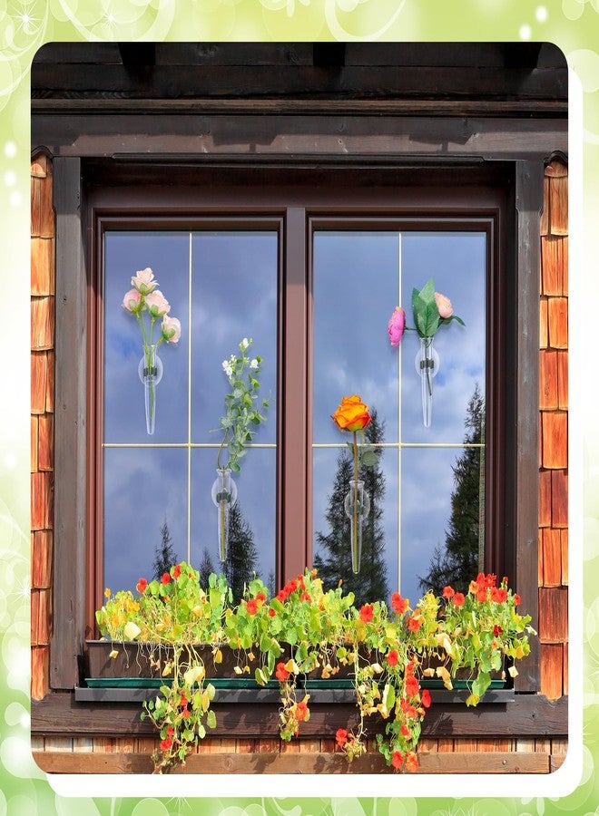Ninehaoou 10 Pcs Window Propagation Stations Suction Cup Plastic Plant Propagation Tubes 4.33'' H x 0.98'' W Floral Water Tubes Easy to Install Clear Plant Wall Hanging Terrarium Gifts for Plant Flower Lovers - Image 3