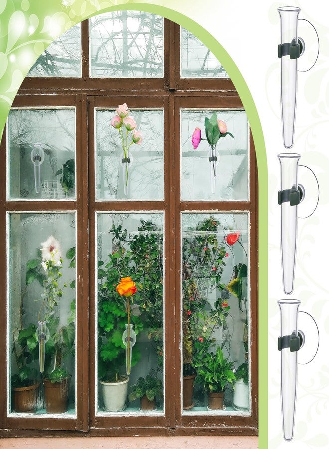 Ninehaoou 10 Pcs Window Propagation Stations Suction Cup Plastic Plant Propagation Tubes 4.33'' H x 0.98'' W Floral Water Tubes Easy to Install Clear Plant Wall Hanging Terrarium Gifts for Plant Flower Lovers - Image 4