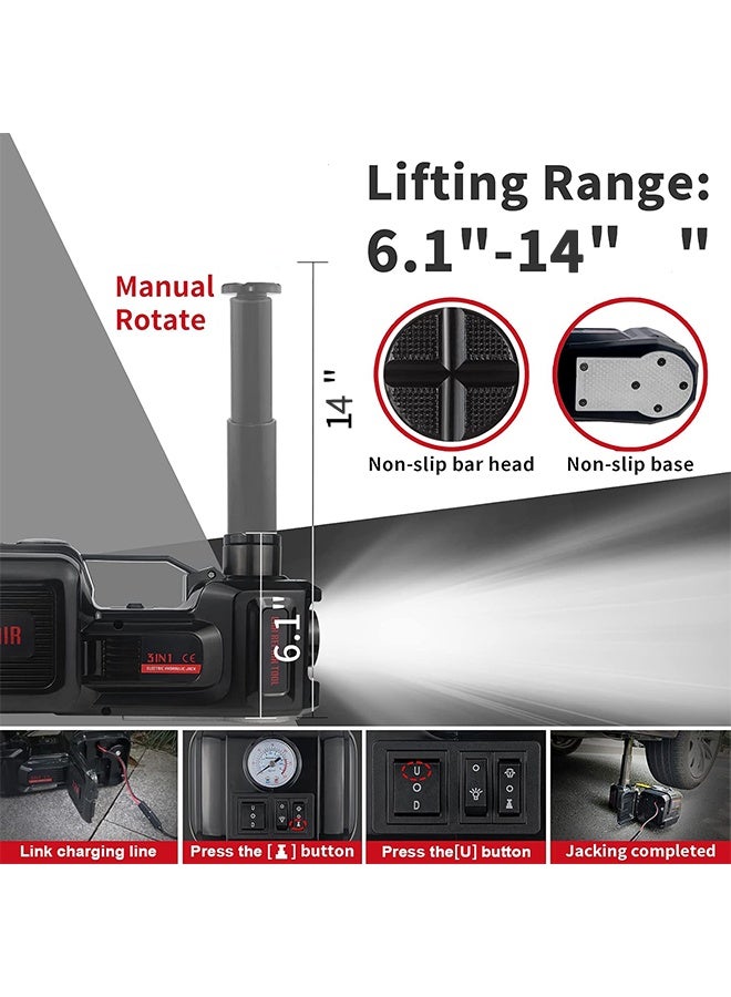 Gasin 5-ton hydraulic jack kit, with electric wrench, air pump, warning light, and emergency sign. The ultimate roadside emergency solution for all vehicle types. - Image 4