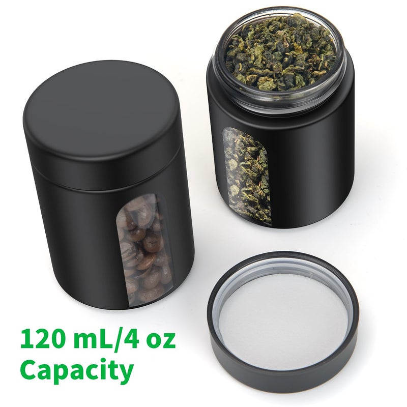 Urekt Glass Storage Jar (4 oz), 2 Pack Premium Food Grade Visual Container with Child Resistant Cap, Small Waterproof Bottle Multipurpose Container for Coffee Beans Nuts Teas Spices(120ml) - Image 4