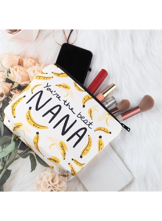 BLUPARK Nana Gift Nana Makeup Bag Grandma Gift Nana Zipper Pouch Funny Nana Makeup Bag Bananas Theme Gift Grandma (Nana Bag)  - Image 5