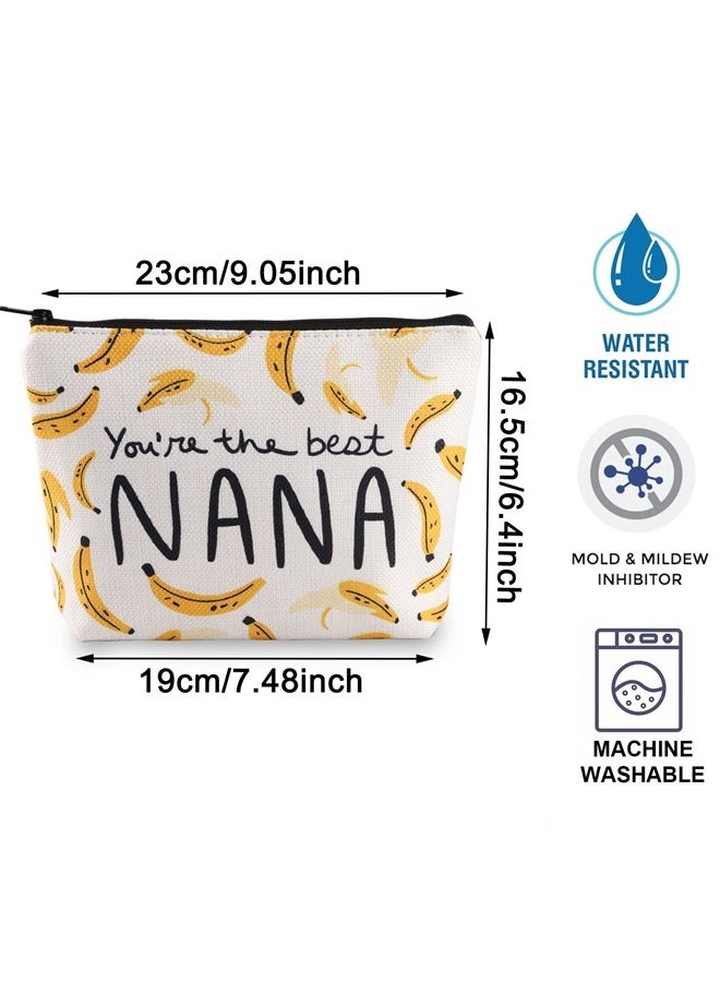 BLUPARK Nana Gift Nana Makeup Bag Grandma Gift Nana Zipper Pouch Funny Nana Makeup Bag Bananas Theme Gift Grandma (Nana Bag)  - Image 2