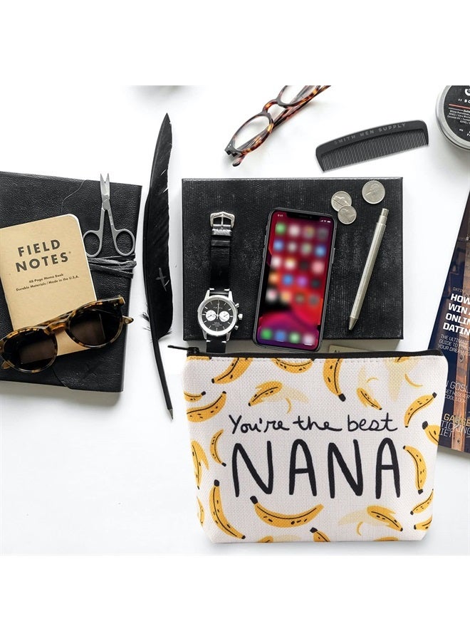 BLUPARK Nana Gift Nana Makeup Bag Grandma Gift Nana Zipper Pouch Funny Nana Makeup Bag Bananas Theme Gift Grandma (Nana Bag)  - Image 4
