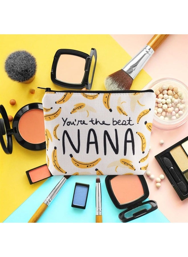 BLUPARK Nana Gift Nana Makeup Bag Grandma Gift Nana Zipper Pouch Funny Nana Makeup Bag Bananas Theme Gift Grandma (Nana Bag)  - Image 3