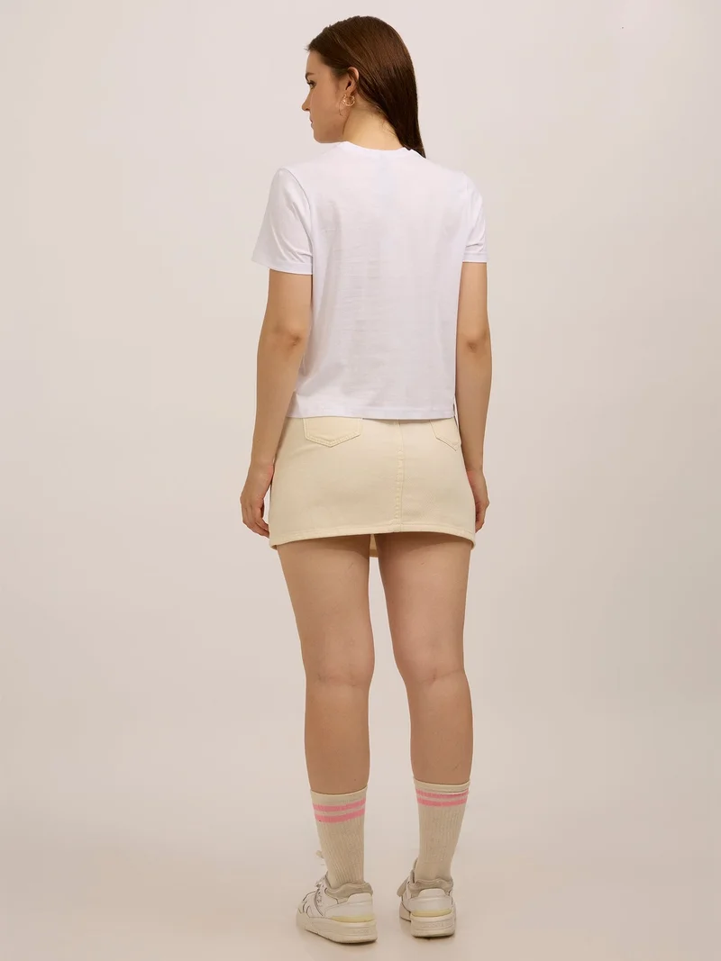 Outzidr  White Graphic Regular T-Shirt for Women | Best Price UAE