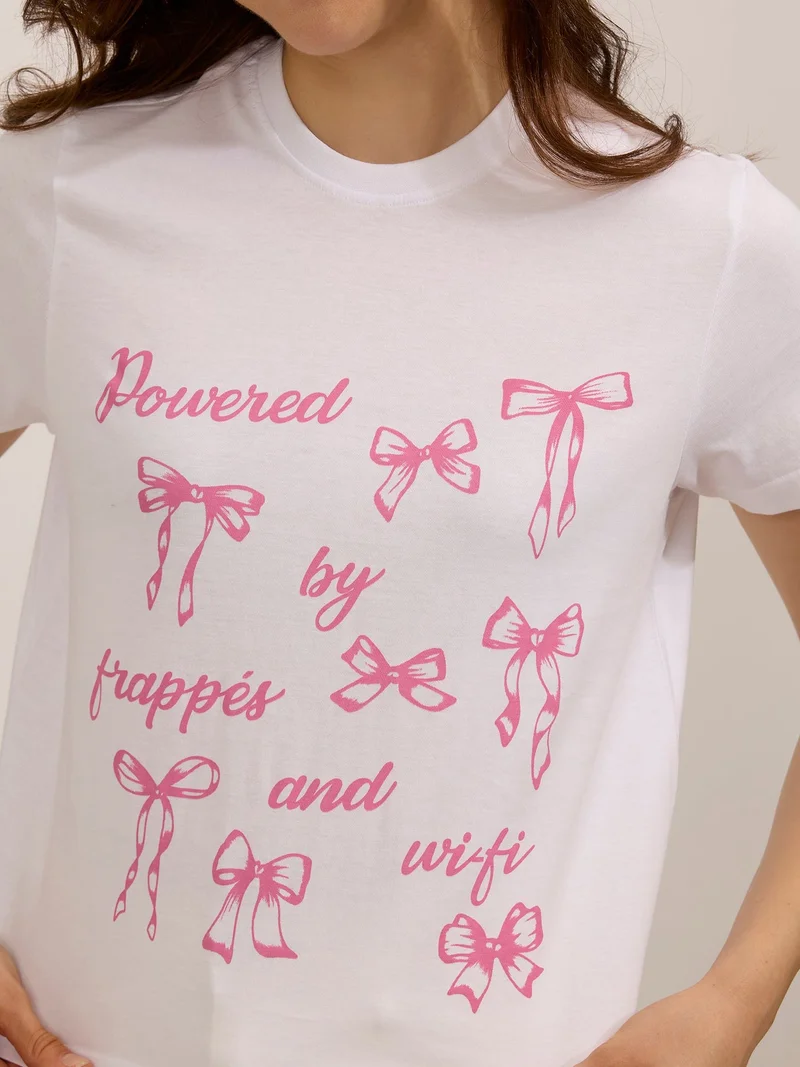 Outzidr  White Graphic Regular T-Shirt for Women | Best Price UAE