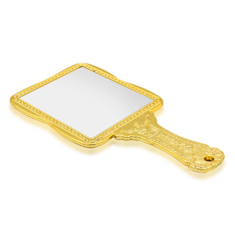 Victor Enterprises 7 Inch 5 Inch 4 Inch Hand Mirror Handheld Mirror with Handle Portable Mirror Personal Makeup Plastic Square Mirror Set of 3 Gold - Image 5