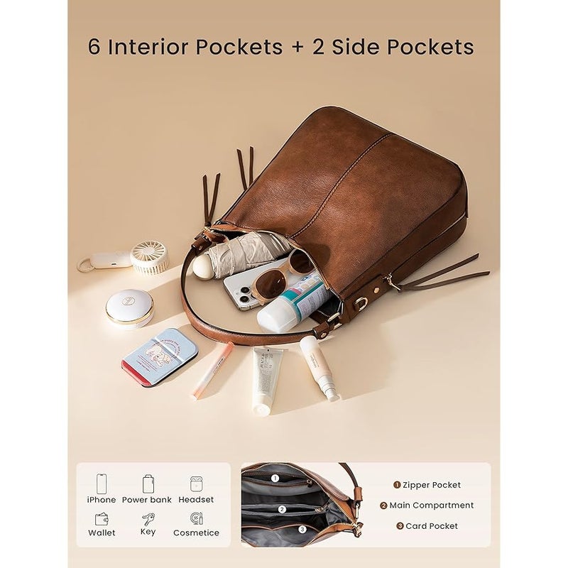 Realer Hobo Purses and Handbags for Women, Shoulder Bag Large Crossbody Bags with Tassel - Image 3