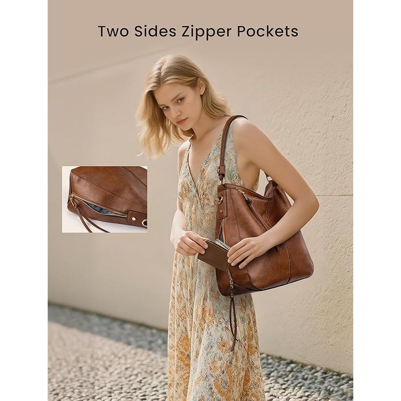 Realer Hobo Purses and Handbags for Women, Shoulder Bag Large Crossbody Bags with Tassel - Image 4
