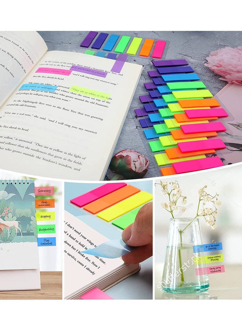 280 Pcs Rectangle Page Markers, Post-It Sticky Notes Tab, Writeable Labels for Page Marking, Flag Book Markers Index Tab for Home School Office Supplies (7 colors )