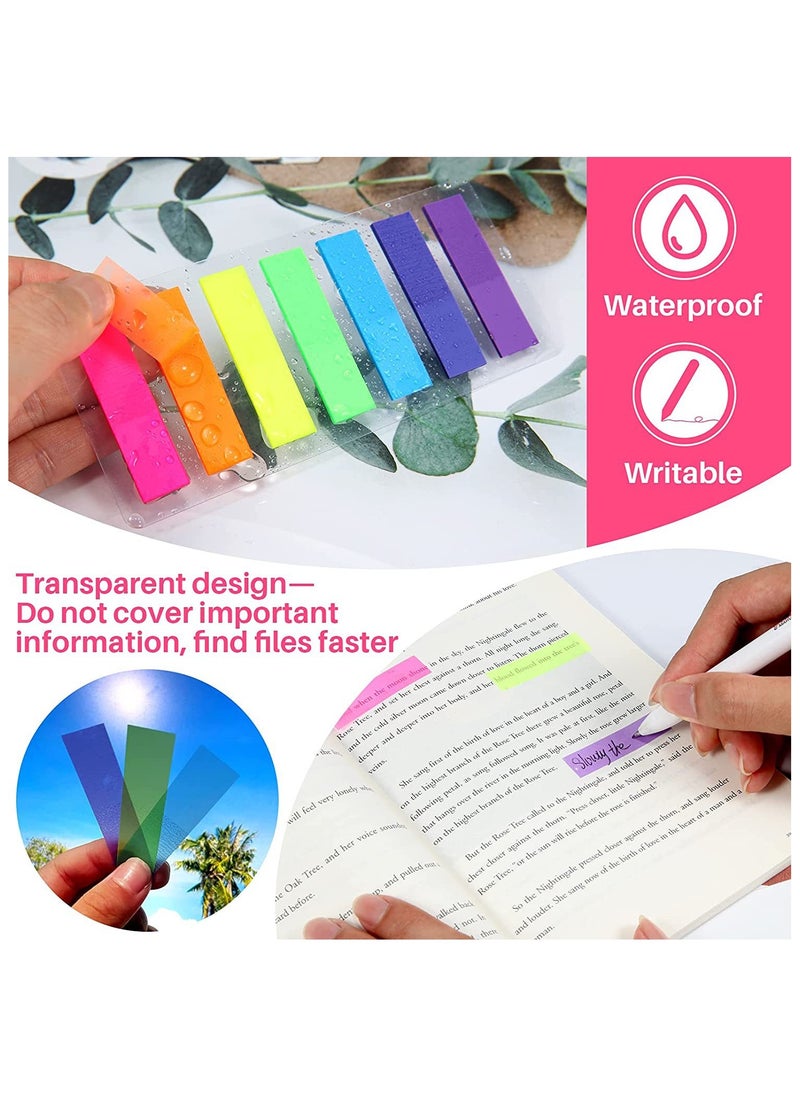 280 Pcs Rectangle Page Markers, Post-It Sticky Notes Tab, Writeable Labels for Page Marking, Flag Book Markers Index Tab for Home School Office Supplies (7 colors )
