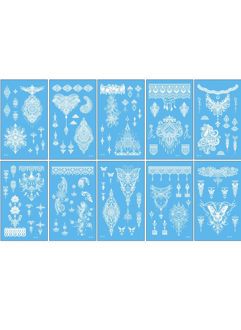 طقم استنسل وشم الحناء 10 قطعةPackage includes: Each temporary tattoo stencil set contains 10 sheets of temporary tattoo stencils. Hands henna stencil size is about 8 x 11cm. - pzsku/Z06B5249C1C7FC85218DBZ/45/_/1740590744/58dd33b3-17c2-49e0-ae9c-4ccc59de6592