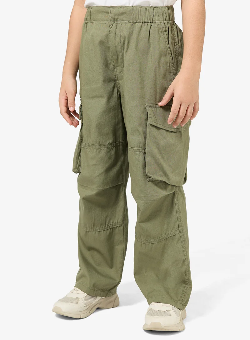 اتش اند ام بنطلون باراشوت من قماش الكانفاس القطني