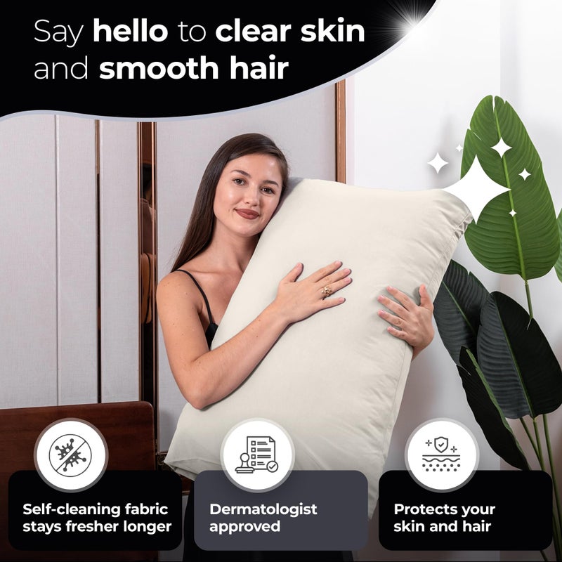 Silvery Silver Infused Bed Sheets Set - Ultra-Soft Temperature-Regulating Fabric with Self-Cleaning Technologyâ„¢ That Stays Fresh 3X Longer for Hygienic Sleep - Image 4