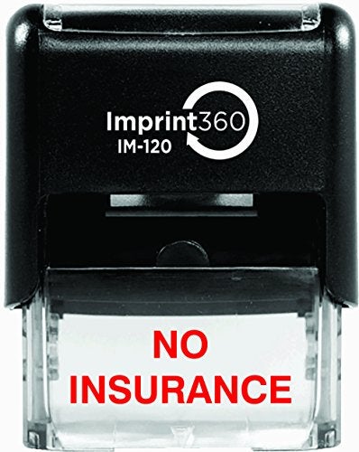 Supply360 AS-IMP1094 - NO Insurance, Heavy Duty Commerical Quality Self-Inking Rubber Stamp, Red Ink, 9/16" x 1-1/2" Impression Size, Laser Engraved for Clean, Precise Imprints - Image 3