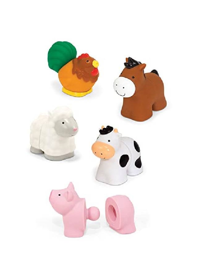 Melissa & Doug - Blocs Farm Animals Educational Baby Toy 10 Linkable Pieces - Image 1